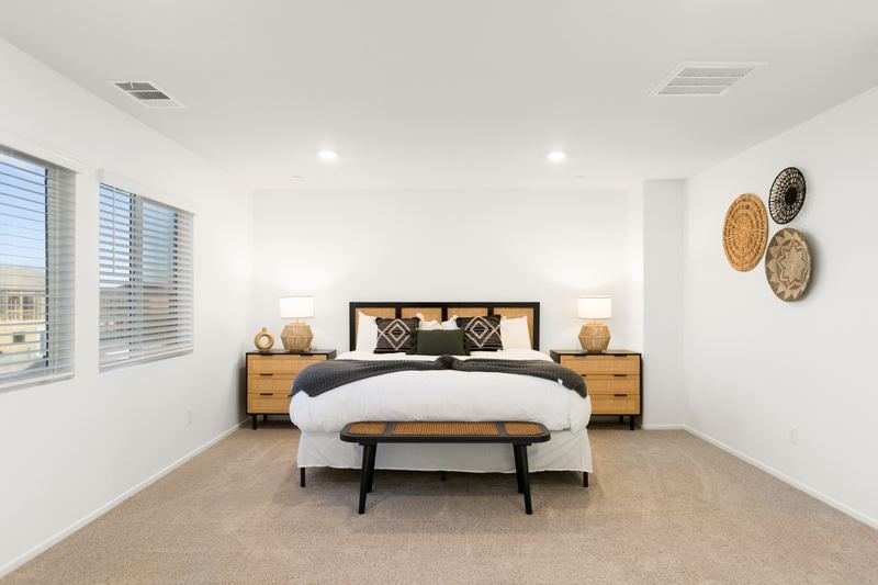 Second bedroom with desert-chic décor — Tulum in the Valley vacation rental